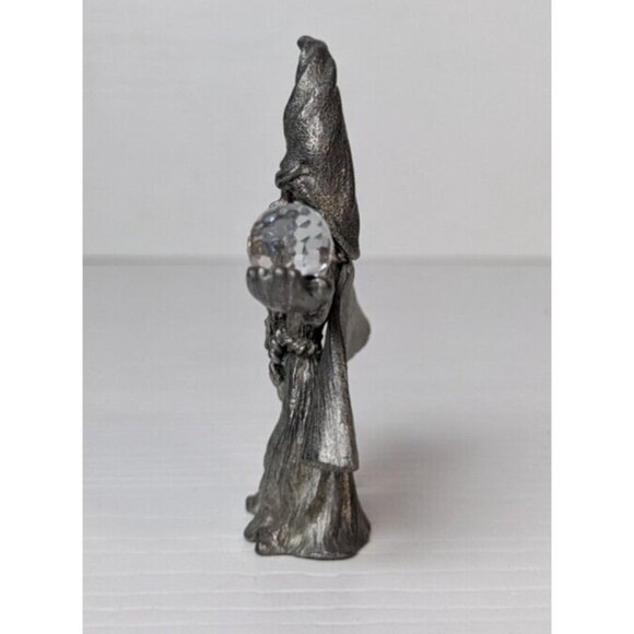 1985 Spoontiques Pewter Wizard Warlock Sorcerer  Crystal Ball Magician CMR 591 - Picture 3 of 7